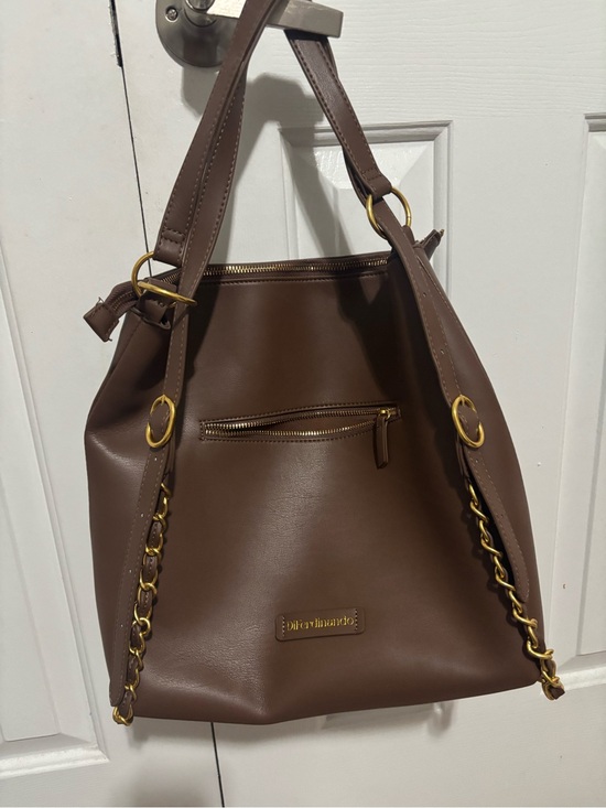 Embroidered Ribbon Detail Brown Tote Backpack main image 11